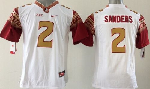 Seminoles #2 Deion Sanders White Limited Stitched Youth NCAA Jersey - Click Image to Close